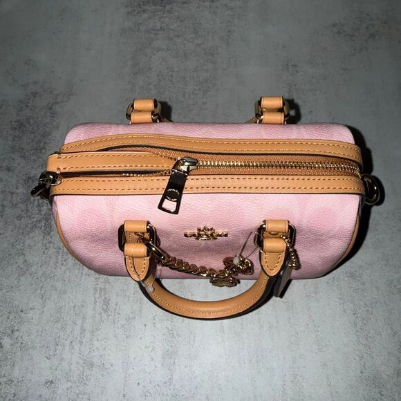 Coach powder pink mini Rowan with charms - Picture 7 of 8